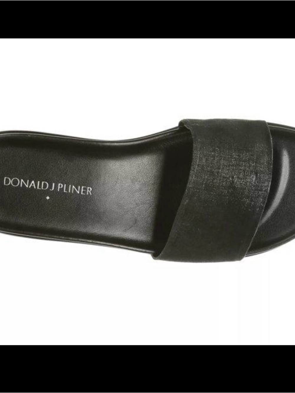 Donald J. Pliner Black Fabric Strap Slide Sandals